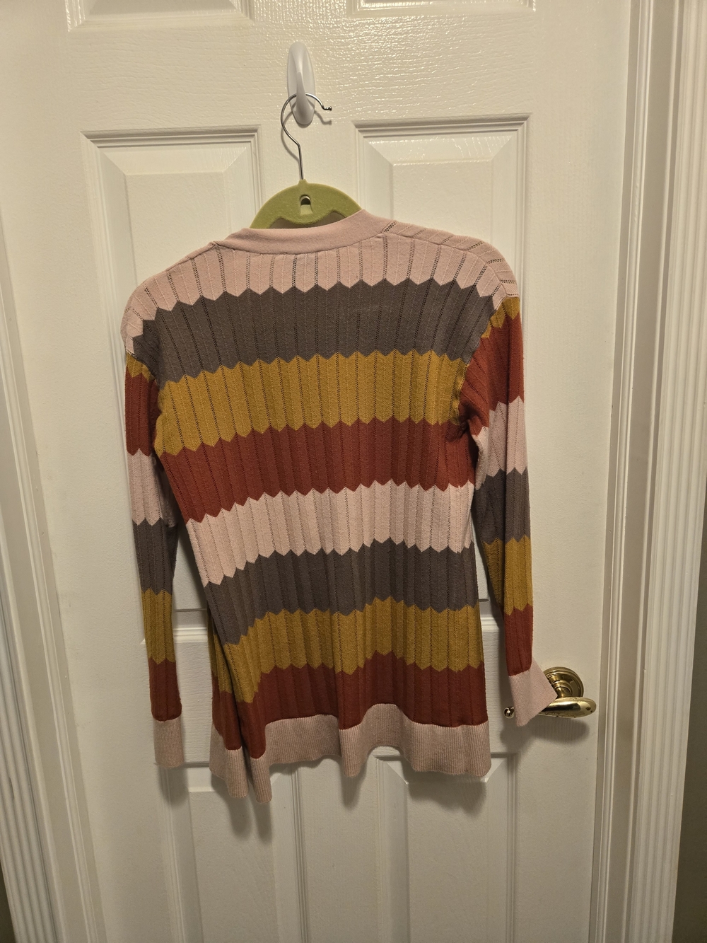 Ribbed Striped Crewneck Sweater - Pink Multicolor